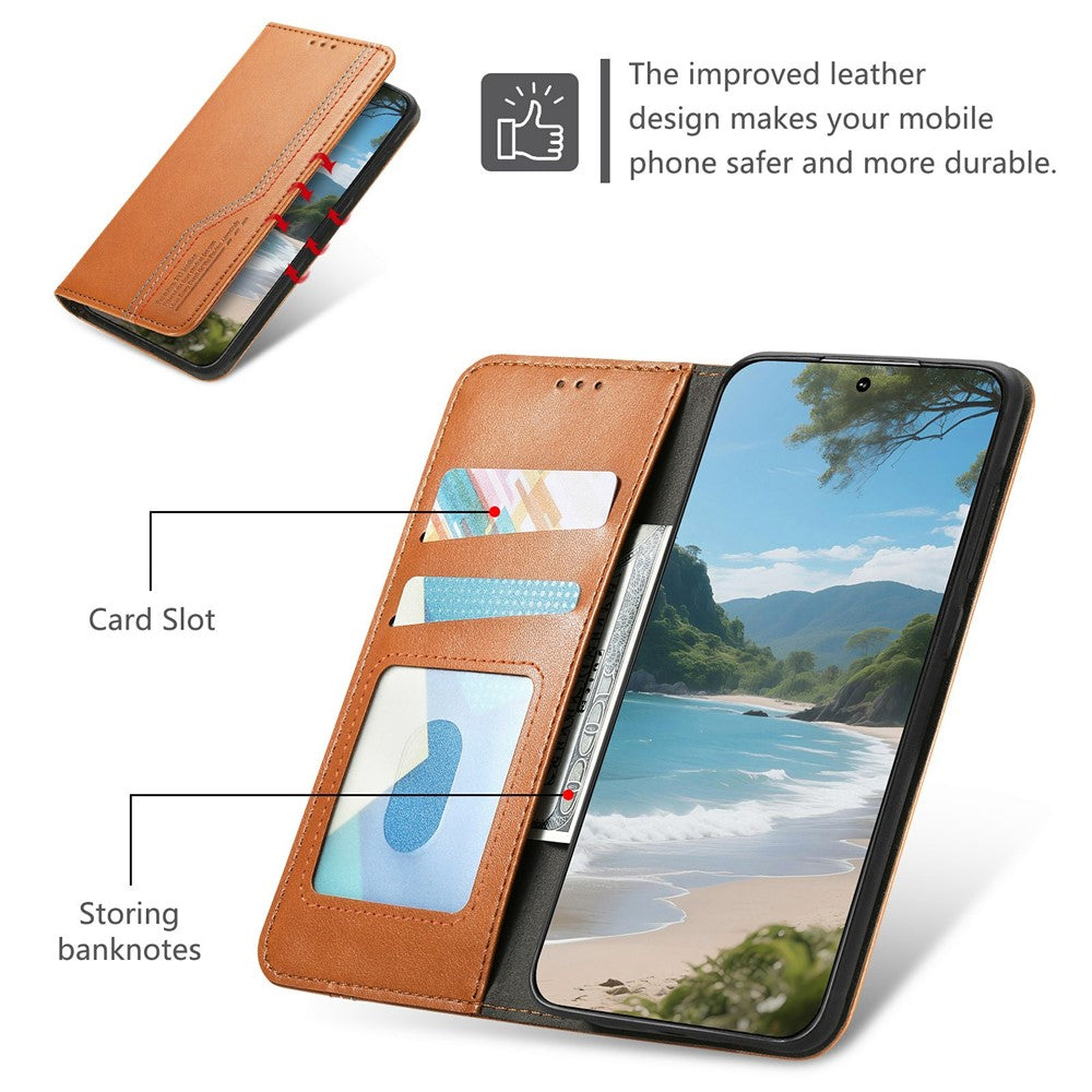 For Honor Magic8 5G Case Wallet Tri-Color Stitching Leather Phone Cover with Elastic Wristband