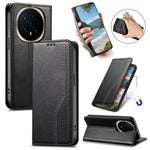 For Honor Magic8 5G Case Wallet Tri-Color Stitching Leather Phone Cover with Elastic Wristband