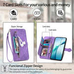 For Honor Magic8 5G Zipper Wallet Case with Strap Flower Imprint PU Leather Phone Cover