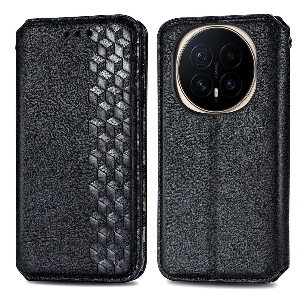 For Honor Magic8 5G Case Rhombus Imprint PU Leather Wallet Phone Cover