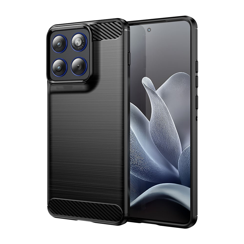 Til Motorola Edge 70 5G TPU-etui Beskyttende telefoncover Kulfibertekstur Børstet