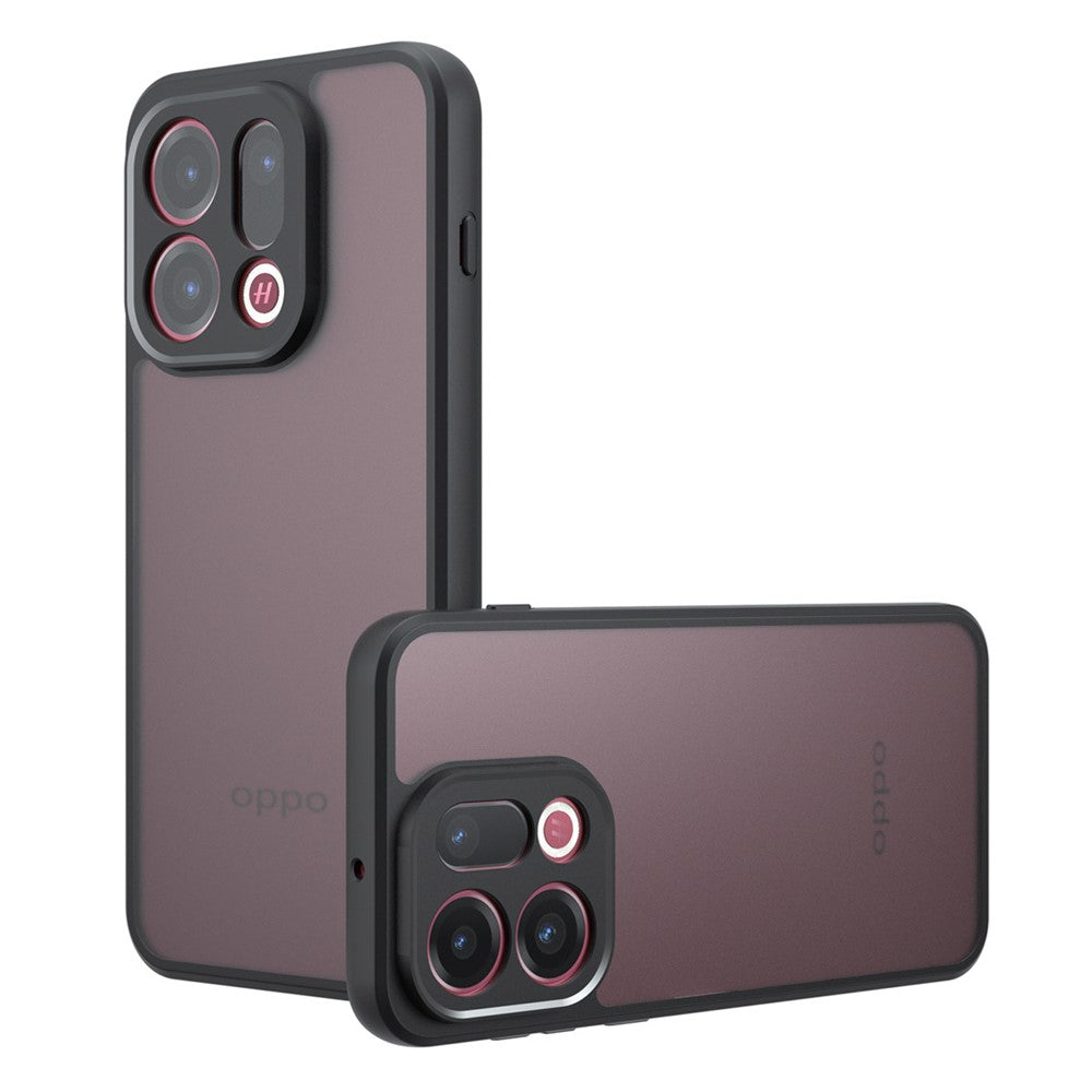 For Oppo Find X9 5G Case Skin-Touch TPU + PC Matte Phone Back Cover, Transparent Black