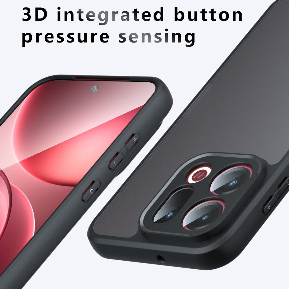 For Oppo Find X9 5G Case Skin-Touch TPU + PC Matte Phone Back Cover, Transparent Black