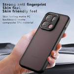 For Oppo Find X9 5G Case Skin-Touch TPU + PC Matte Phone Back Cover, Transparent Black
