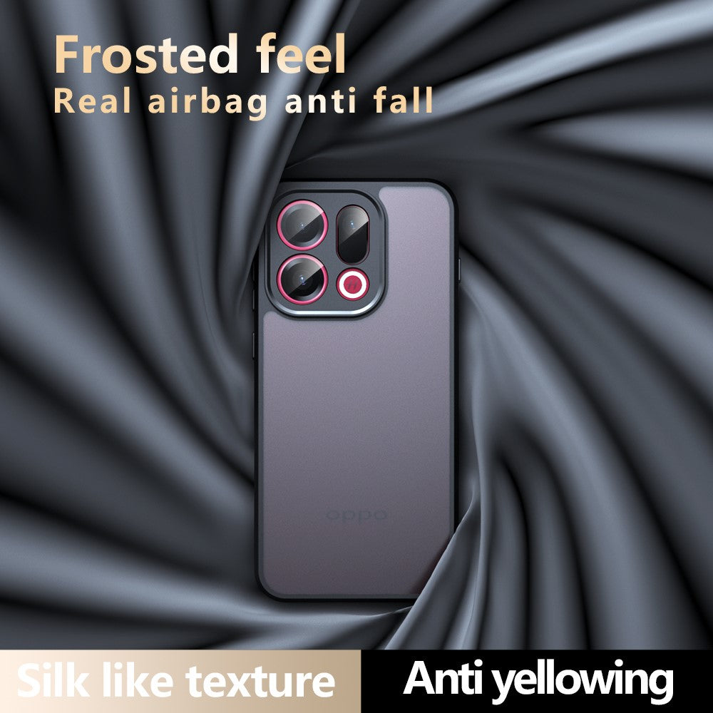 For Oppo Find X9 5G Case Skin-Touch TPU + PC Matte Phone Back Cover, Transparent Black