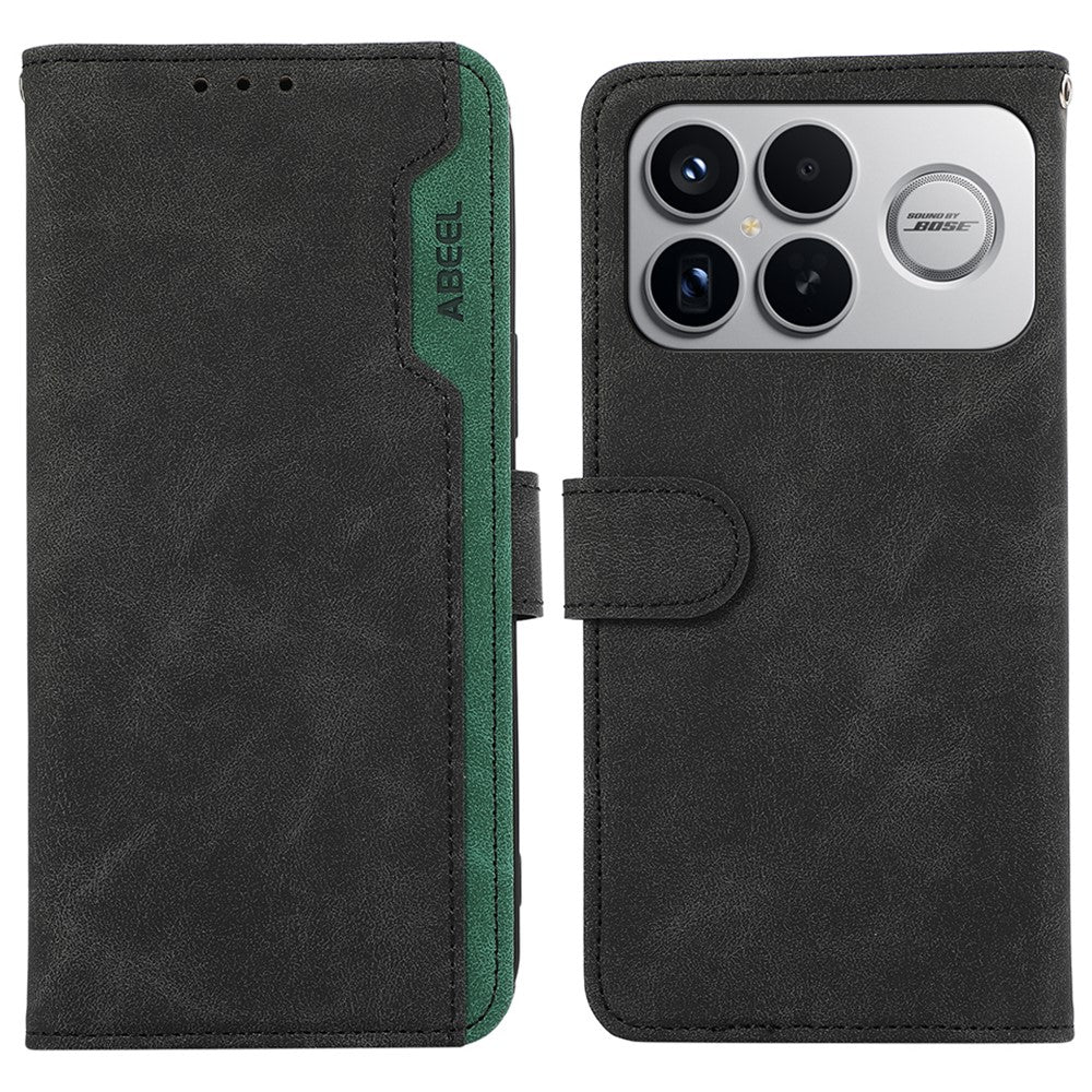 ABEEL For Xiaomi Redmi K90 Pro Max 5G / Poco F8 Ultra Case Color Splicing Leather Flip Phone Cover RFID Blocking