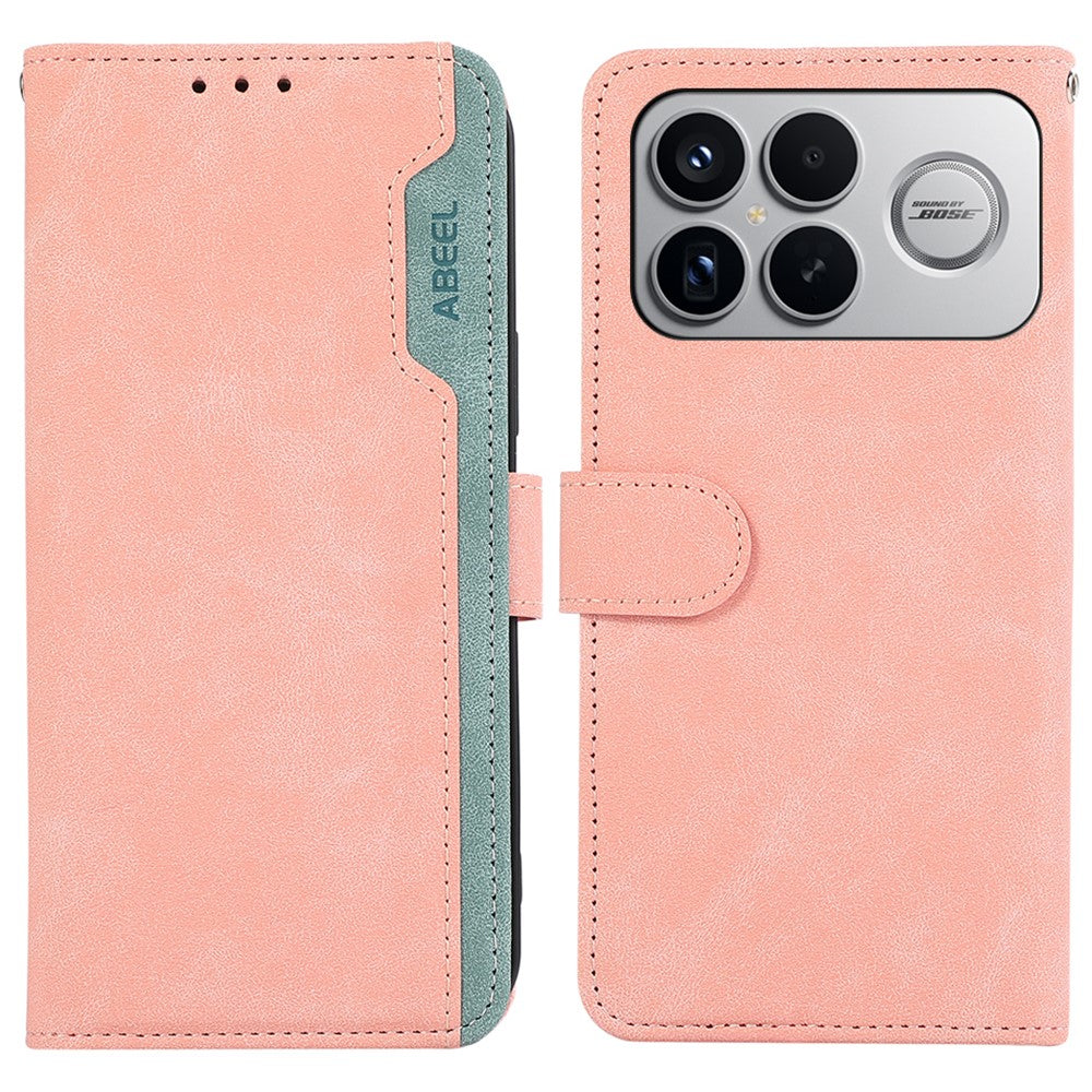 ABEEL For Xiaomi Redmi K90 Pro Max 5G / Poco F8 Ultra Case Color Splicing Leather Flip Phone Cover RFID Blocking