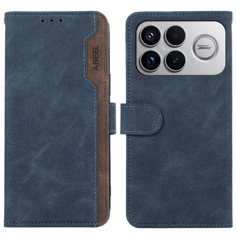 ABEEL For Xiaomi Redmi K90 Pro Max 5G / Poco F8 Ultra Case Color Splicing Leather Flip Phone Cover RFID Blocking
