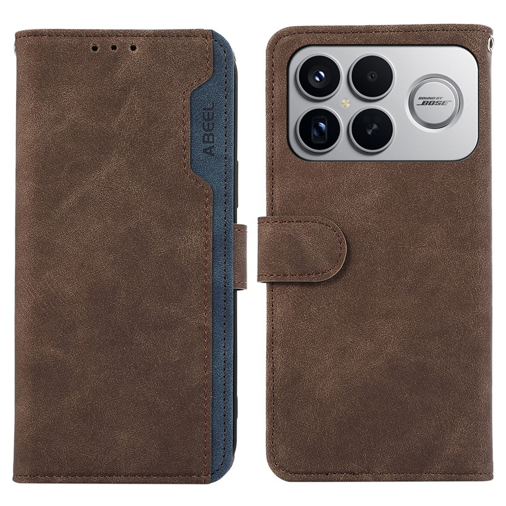 ABEEL For Xiaomi Redmi K90 Pro Max 5G / Poco F8 Ultra Case Color Splicing Leather Flip Phone Cover RFID Blocking