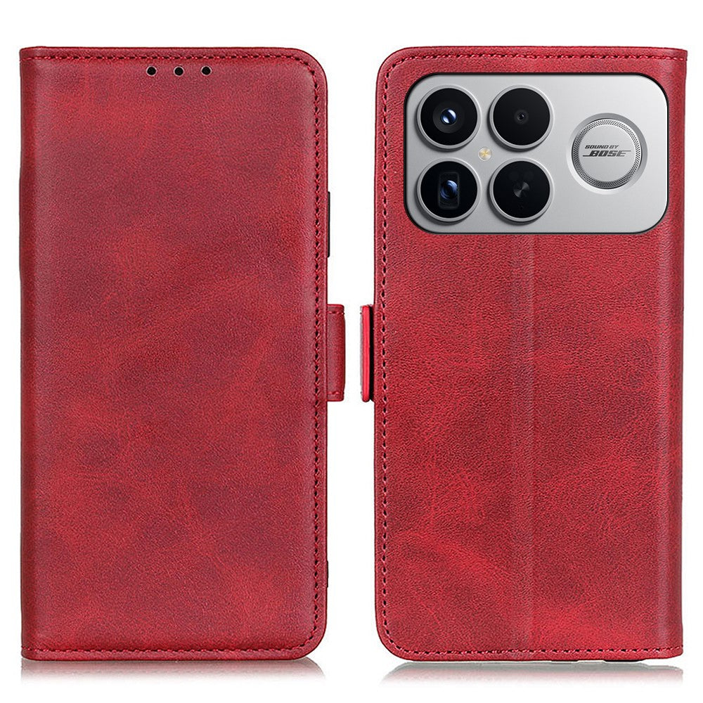 Mobilskal till Xiaomi Redmi K90 Pro Max 5G / Poco F8 Ultra Stativ Kohudstruktur PU-läder Mobilskal