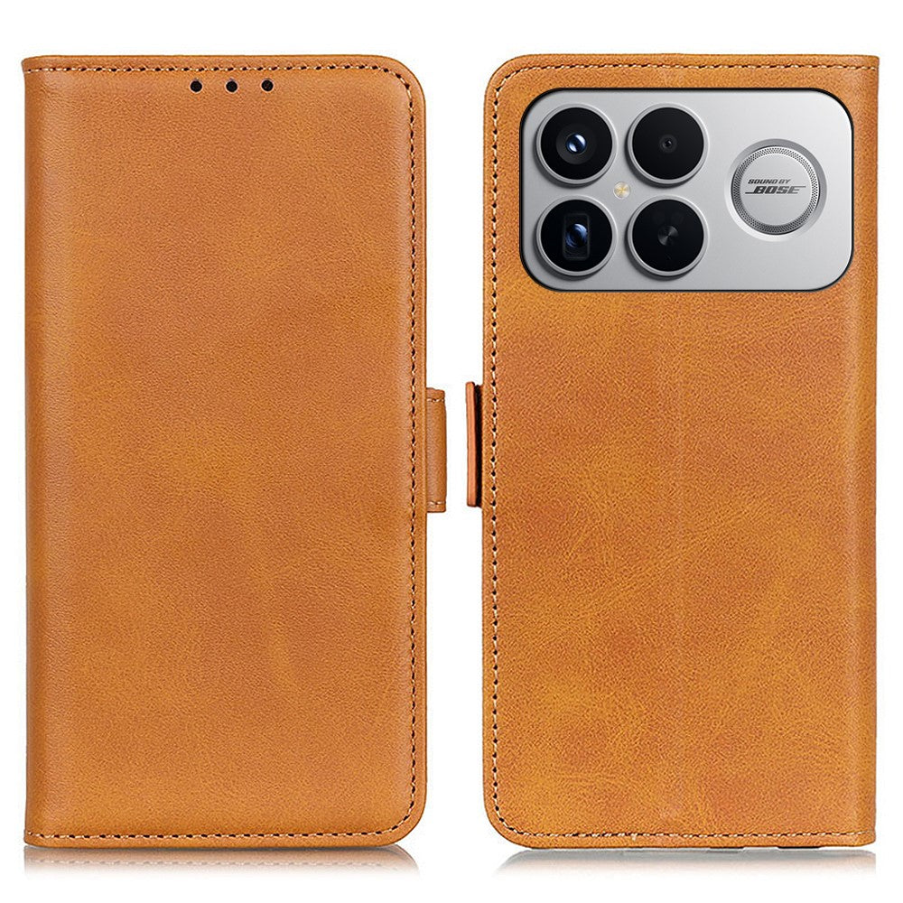 Mobilskal till Xiaomi Redmi K90 Pro Max 5G / Poco F8 Ultra Stativ Kohudstruktur PU-läder Mobilskal