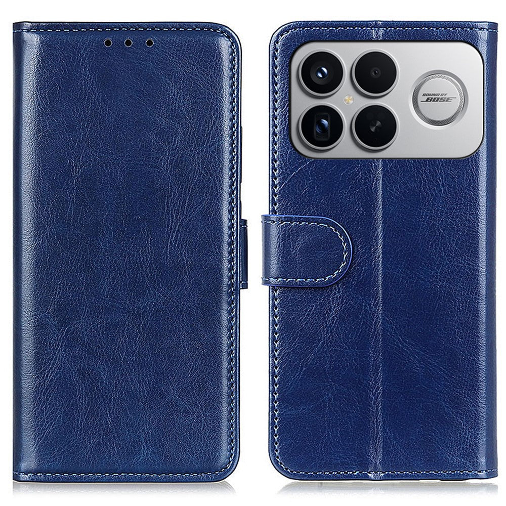 Phone Case For Xiaomi Redmi K90 Pro Max 5G  /  Poco F8 Ultra Crazy Horse Texture PU Leather Phone Stand Cover