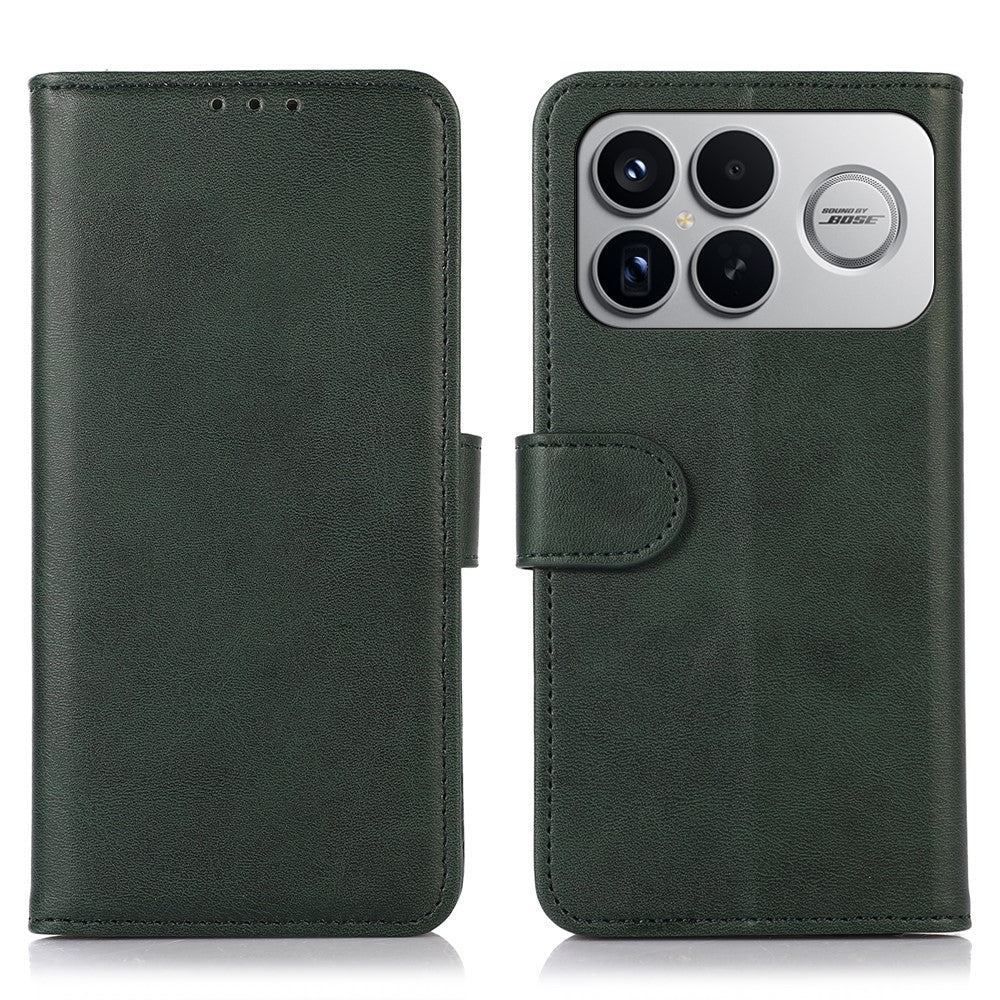 Phone Case For Xiaomi Redmi K90 Pro Max 5G  /  Poco F8 Ultra Cowhide Texture Leather Wallet Phone Cover with Stand