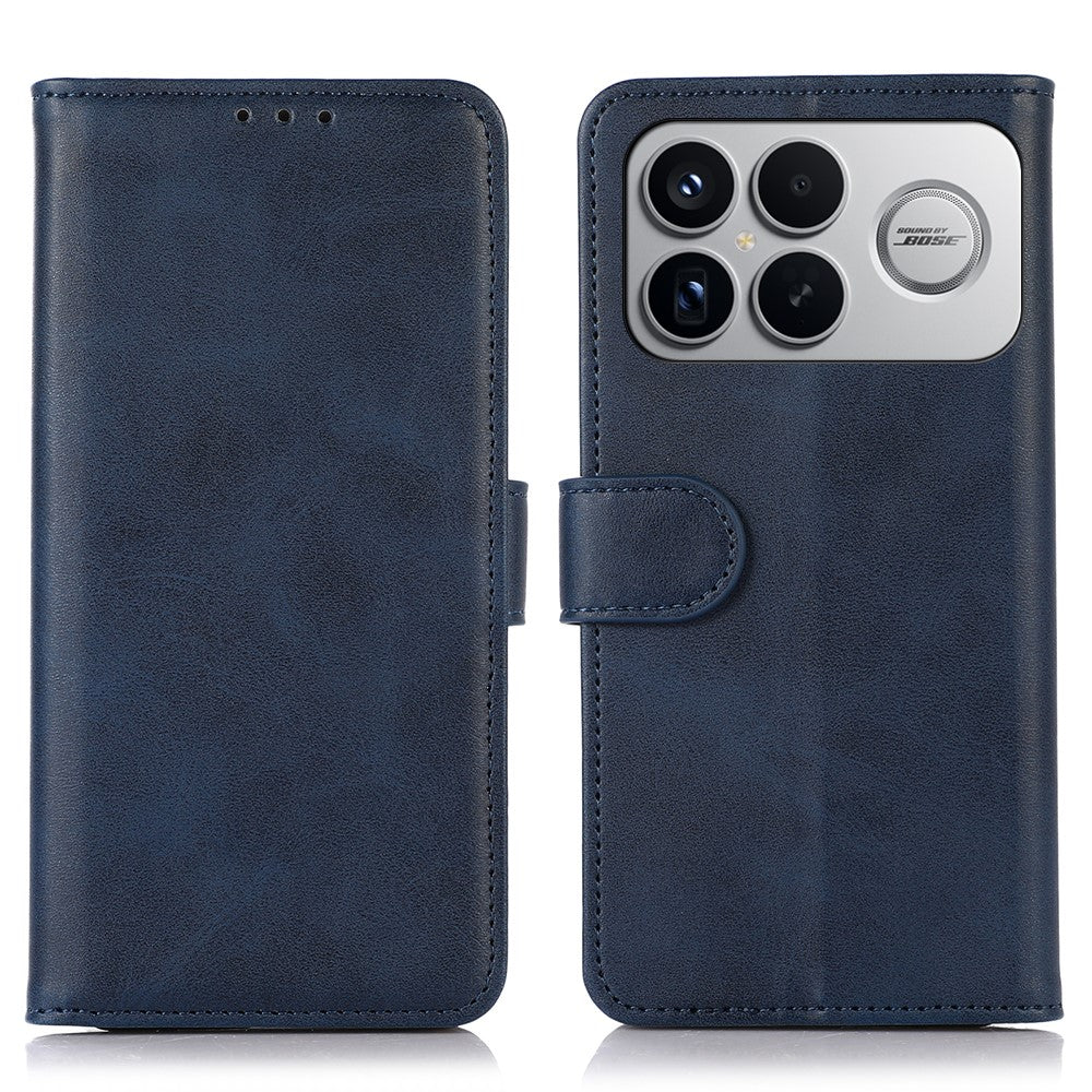 Phone Case For Xiaomi Redmi K90 Pro Max 5G  /  Poco F8 Ultra Cowhide Texture Leather Wallet Phone Cover with Stand