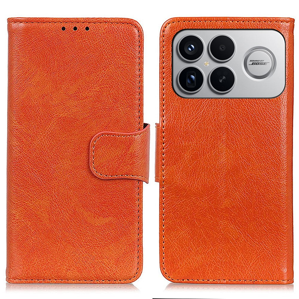 mobilskal för Xiaomi Redmi K90 Pro Max 5G / Poco F8 Ultra Nappatexturerat Delat Läder Plånboksfodral