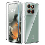 For Motorola Edge 70 5G Clear TPU Anti-Scratch Phone Case + 2.5D Arc Edge Screen Protector