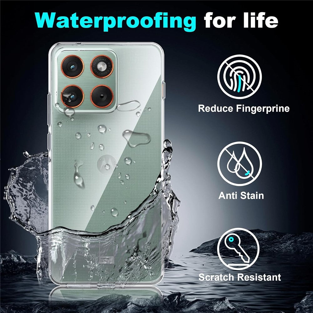 For Motorola Edge 70 5G Clear TPU Anti-Scratch Phone Case + 2.5D Arc Edge Screen Protector