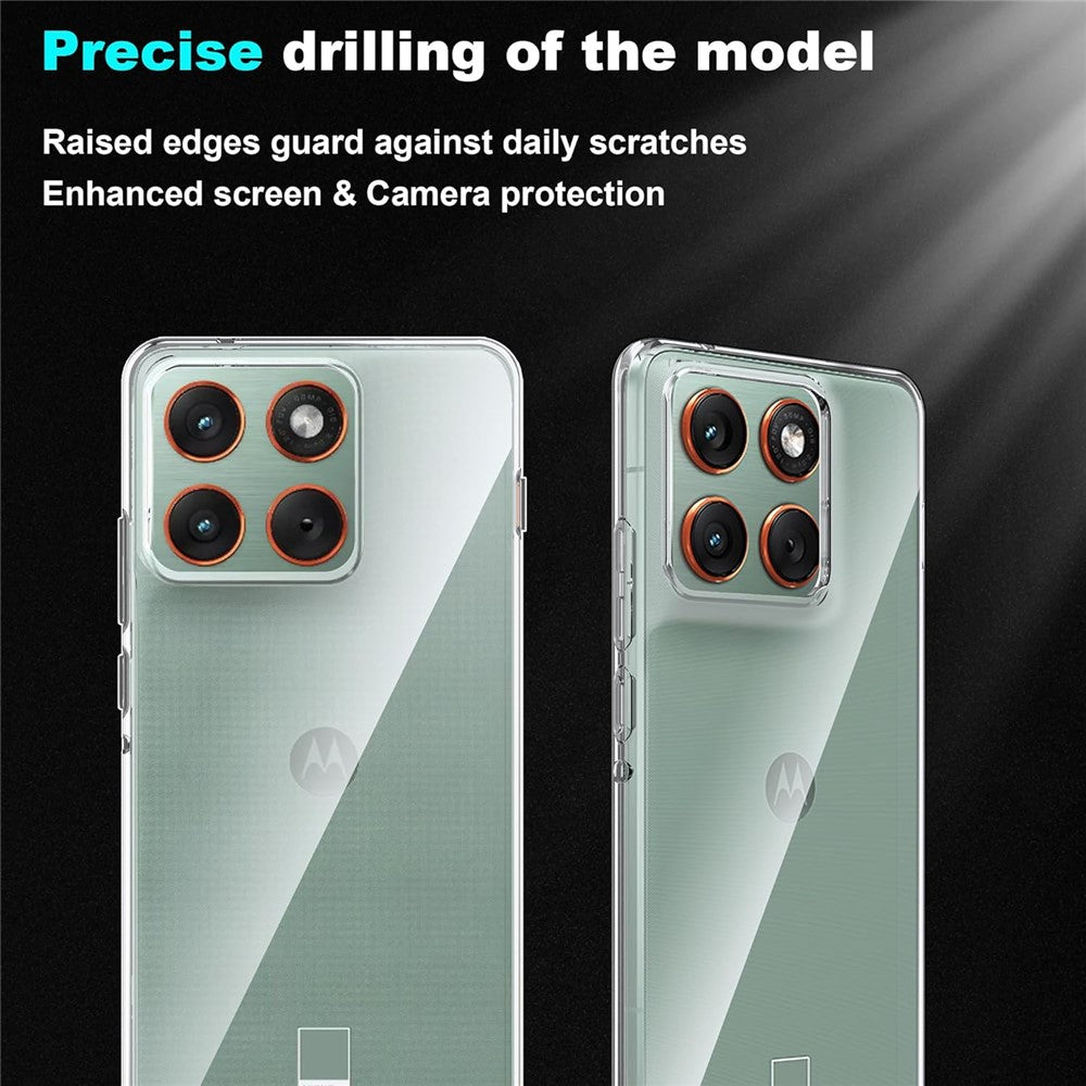 For Motorola Edge 70 5G Clear TPU Anti-Scratch Phone Case + 2.5D Arc Edge Screen Protector