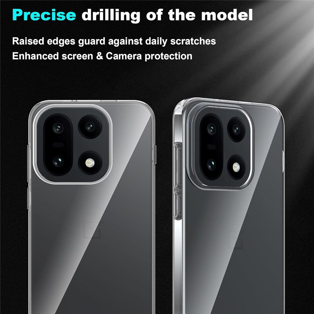 For OnePlus 15 5G Clear TPU Anti-Scratch Phone Case + 2.5D Arc Edge Screen Protector