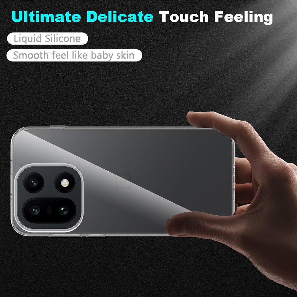 For OnePlus 15 5G Clear TPU Anti-Scratch Phone Case + 2.5D Arc Edge Screen Protector