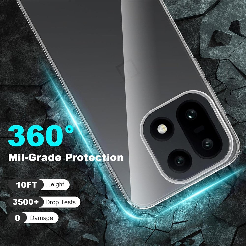 For OnePlus 15 5G Clear TPU Anti-Scratch Phone Case + 2.5D Arc Edge Screen Protector