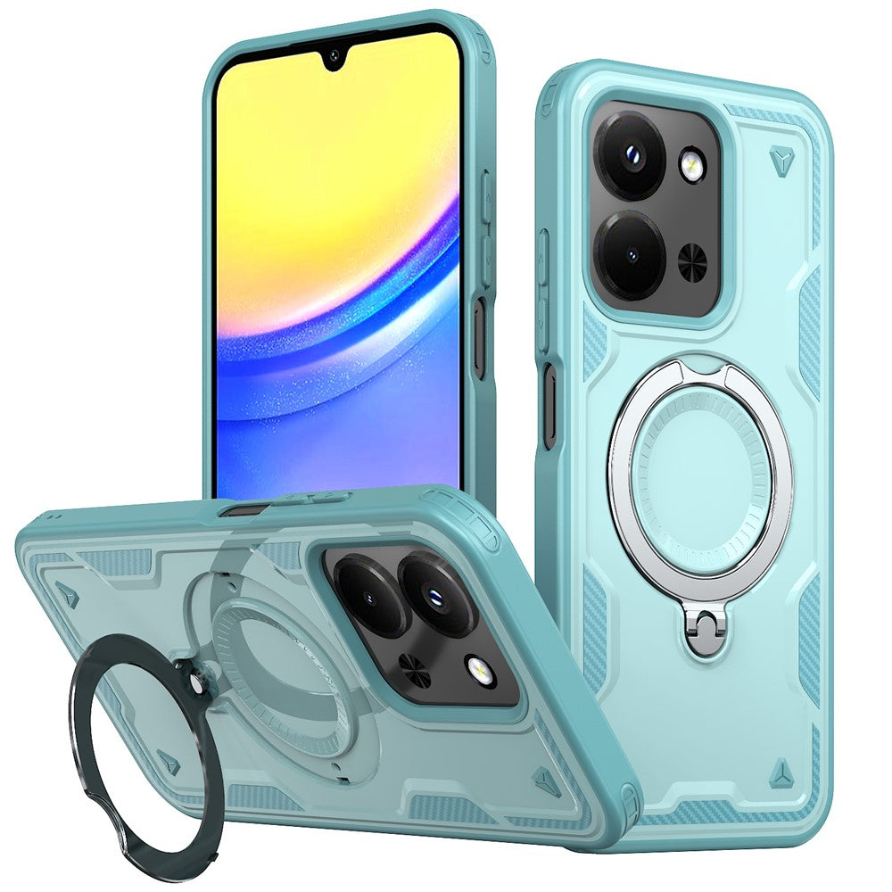 Phone Case For Xiaomi Redmi 15C 5G (EU) (173mm)  /  4G (EU) (173mm)  /  Poco C85 4G (173mm) Magnetic Case Military Protection PC + TPU Kickstand Cover