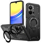 Phone Case For Xiaomi Redmi 15C 5G (EU) (173mm)  /  4G (EU) (173mm)  /  Poco C85 4G (173mm) Magnetic Case Military Protection PC + TPU Kickstand Cover