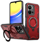 Phone Case For Xiaomi Redmi 15C 5G (EU) (173mm)  /  4G (EU) (173mm)  /  Poco C85 4G (173mm) Magnetic Case Military Protection PC + TPU Kickstand Cover