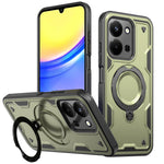 Phone Case For Xiaomi Redmi 15C 5G (EU) (173mm)  /  4G (EU) (173mm)  /  Poco C85 4G (173mm) Magnetic Case Military Protection PC + TPU Kickstand Cover