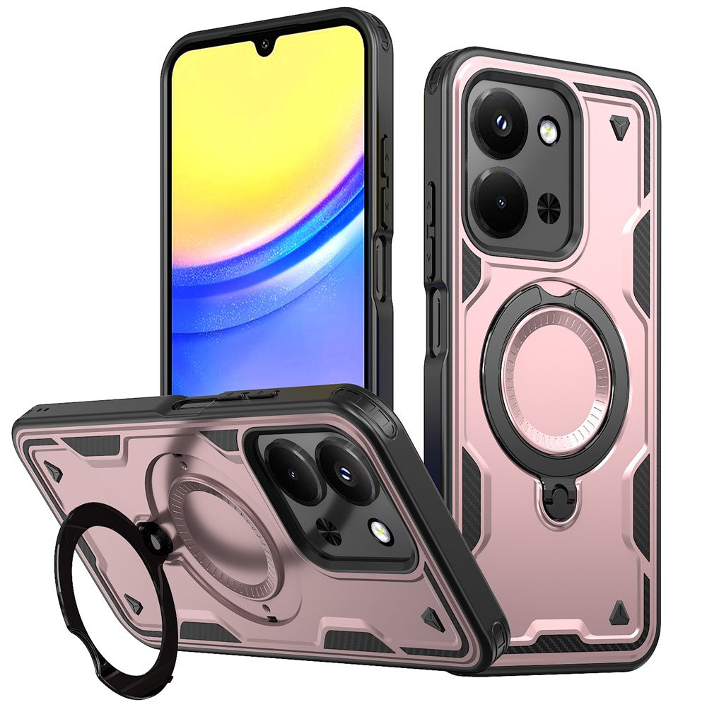 Phone Case For Xiaomi Redmi 15C 5G (EU) (173mm)  /  4G (EU) (173mm)  /  Poco C85 4G (173mm) Magnetic Case Military Protection PC + TPU Kickstand Cover