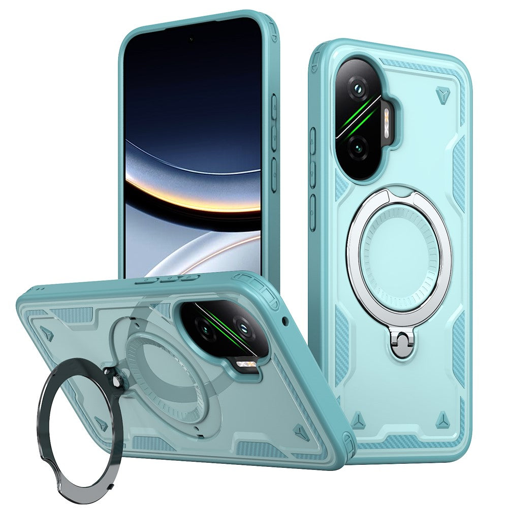 For Xiaomi Poco F7 5G / Redmi Turbo 4 Pro 5G Magnetic Case Military Protection PC + TPU Kickstand Phone Cover