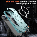 For Xiaomi Poco F7 5G / Redmi Turbo 4 Pro 5G Magnetic Case Military Protection PC + TPU Kickstand Phone Cover