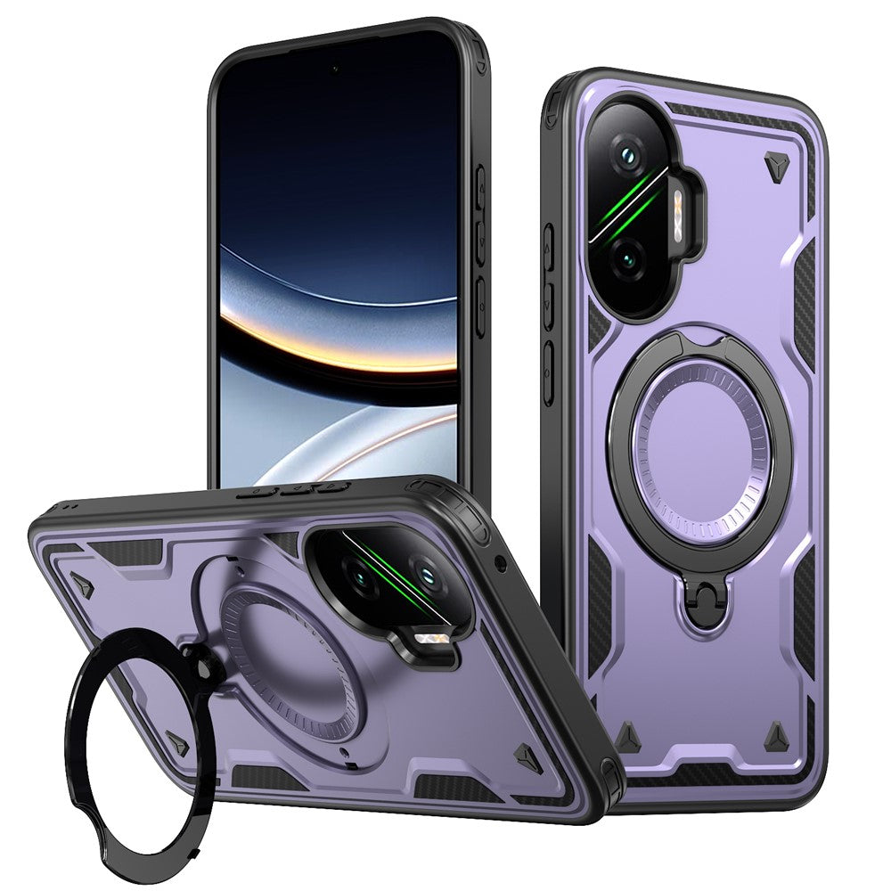 For Xiaomi Poco F7 5G / Redmi Turbo 4 Pro 5G Magnetic Case Military Protection PC + TPU Kickstand Phone Cover