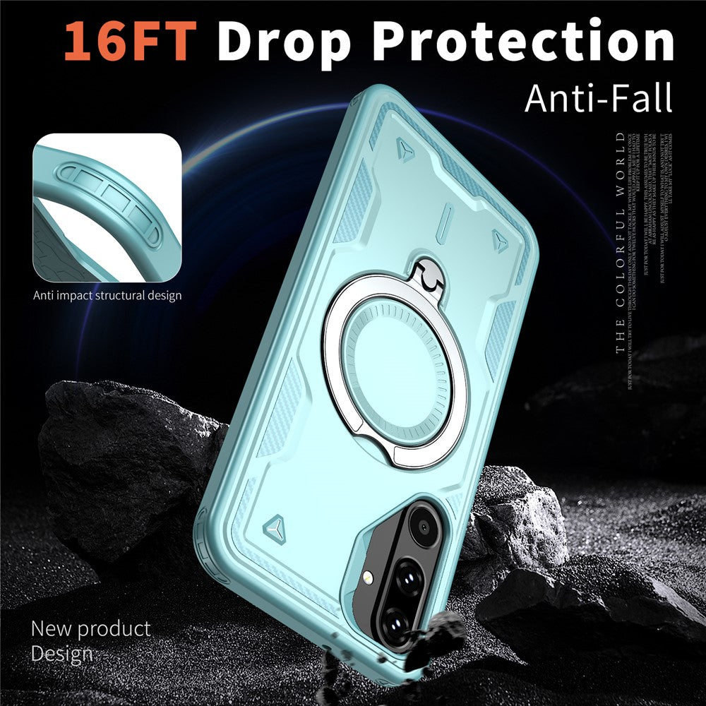 Samsung Galaxy M16 5G / F16 5G Magnetiskt Skal Militärt Skyddande PC + TPU Stativ mobilskal