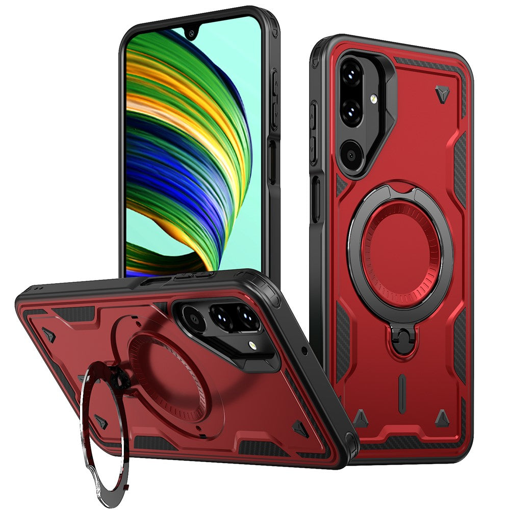 Samsung Galaxy M16 5G / F16 5G Magnetiskt Skal Militärt Skyddande PC + TPU Stativ mobilskal