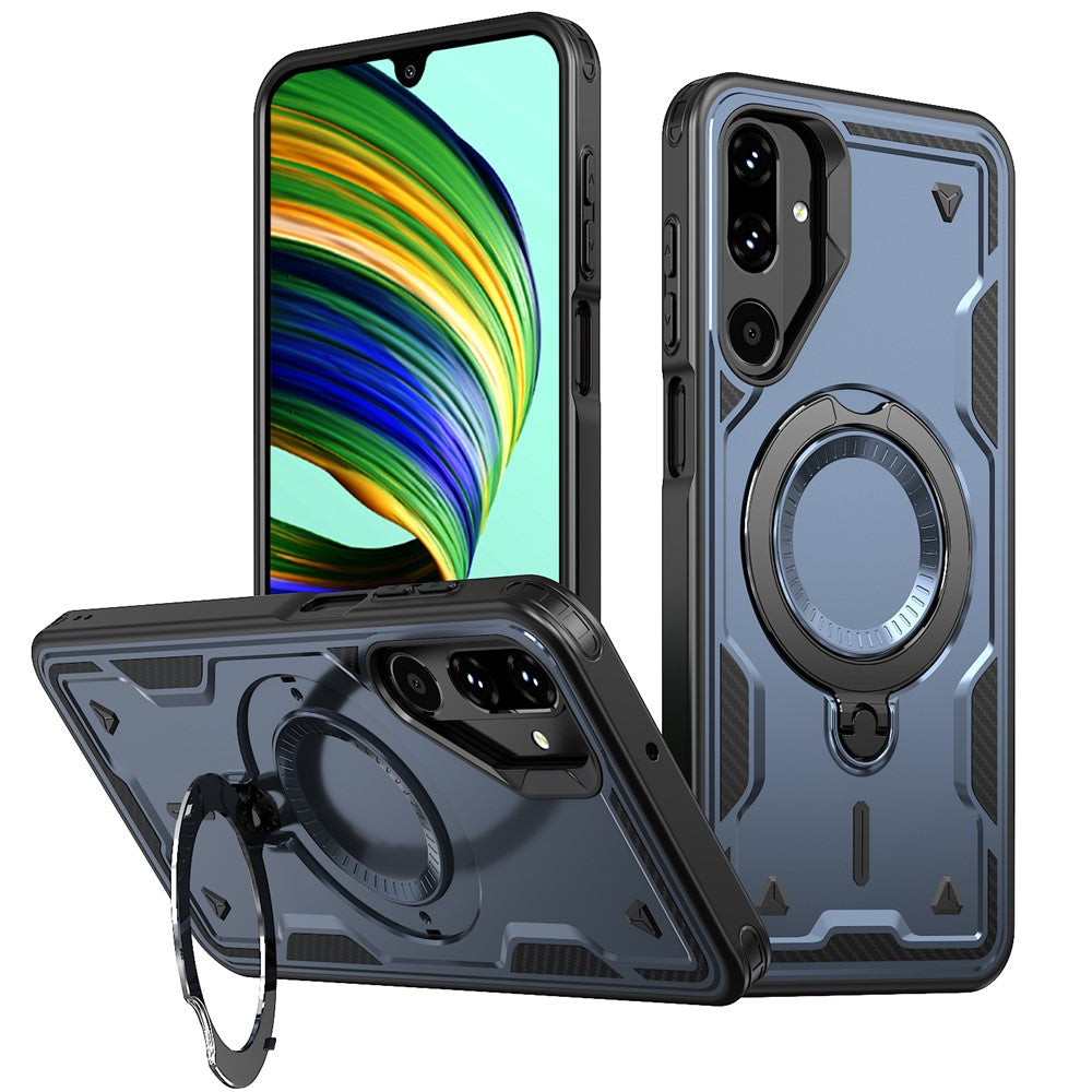 Samsung Galaxy M16 5G / F16 5G Magnetiskt Skal Militärt Skyddande PC + TPU Stativ mobilskal