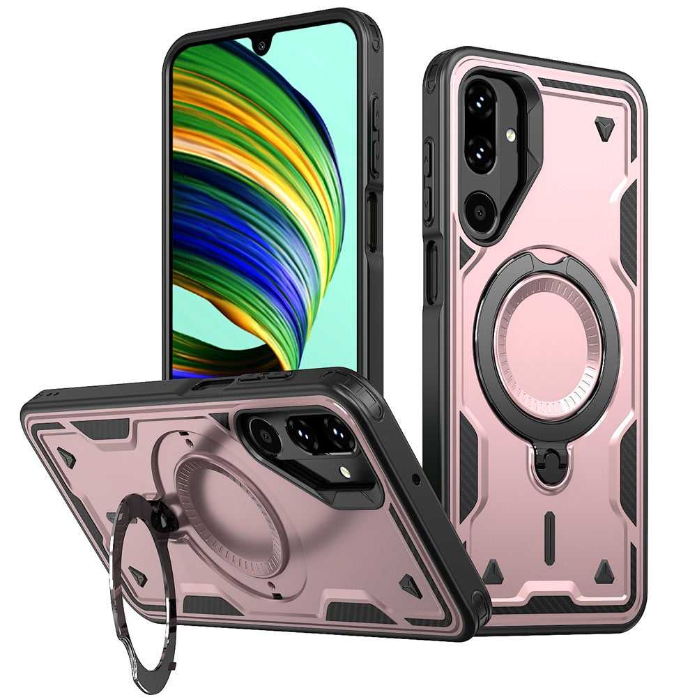 Samsung Galaxy M16 5G / F16 5G Magnetiskt Skal Militärt Skyddande PC + TPU Stativ mobilskal
