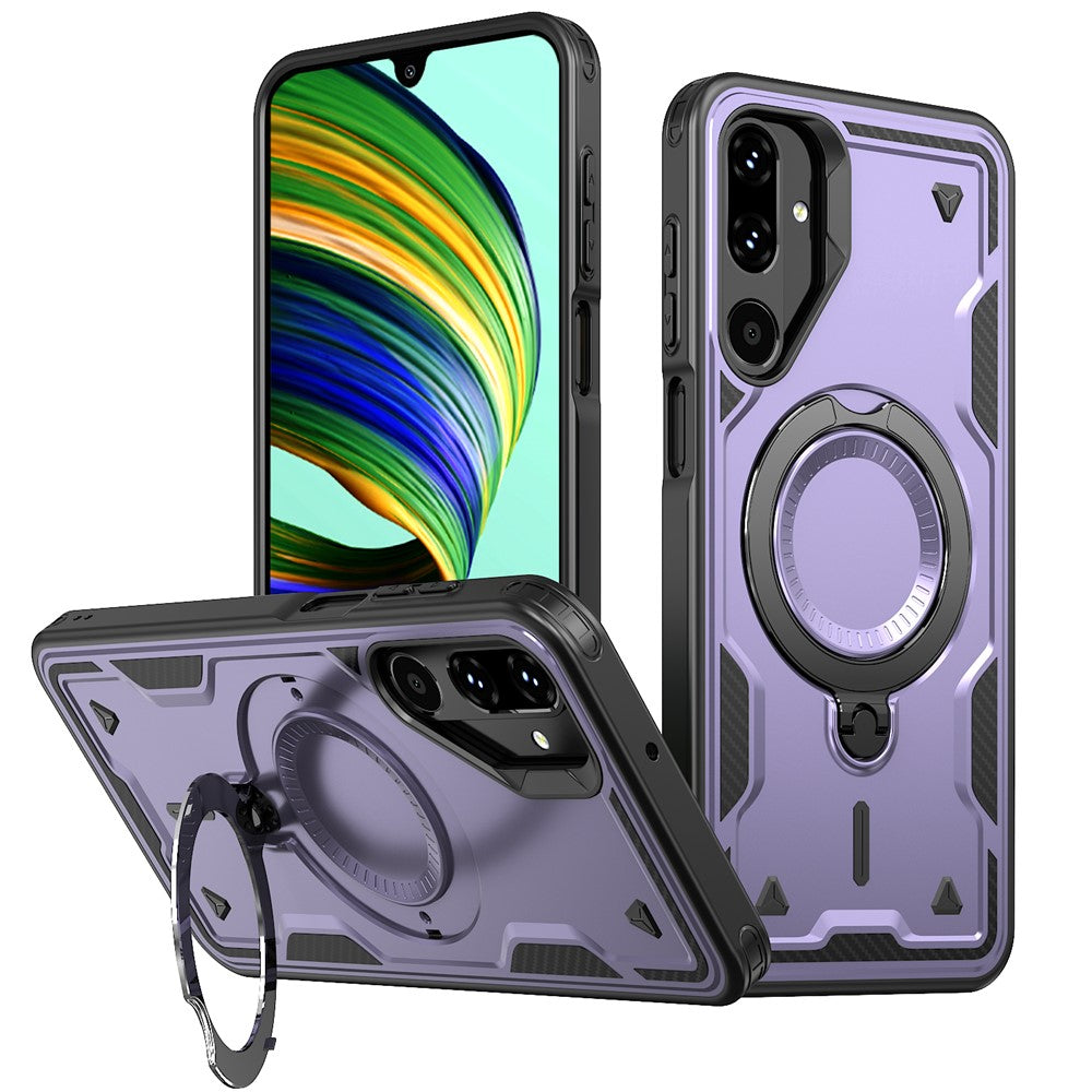 Samsung Galaxy M16 5G / F16 5G Magnetiskt Skal Militärt Skyddande PC + TPU Stativ mobilskal