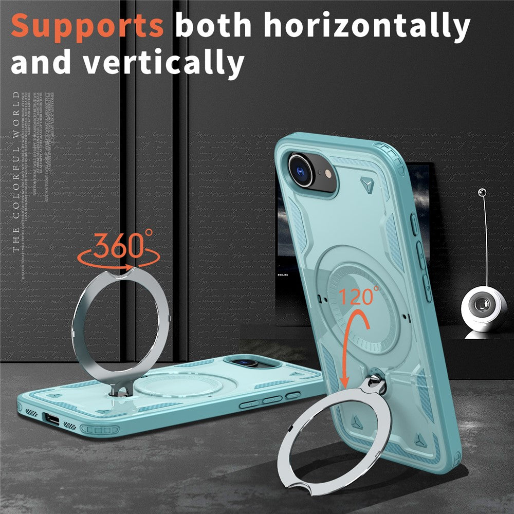 For iPhone 17e / 16e Case Compatible with MagSafe Military Protection PC + TPU Kickstand Phone Cover