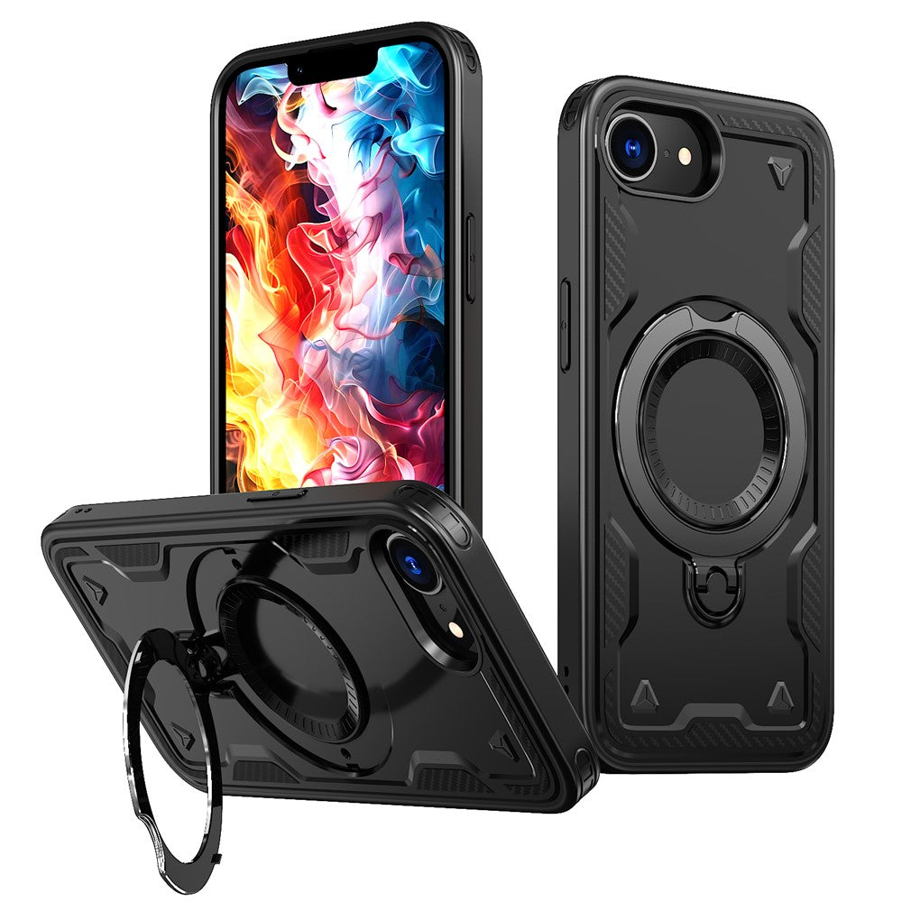 For iPhone 17e / 16e Case Compatible with MagSafe Military Protection PC + TPU Kickstand Phone Cover