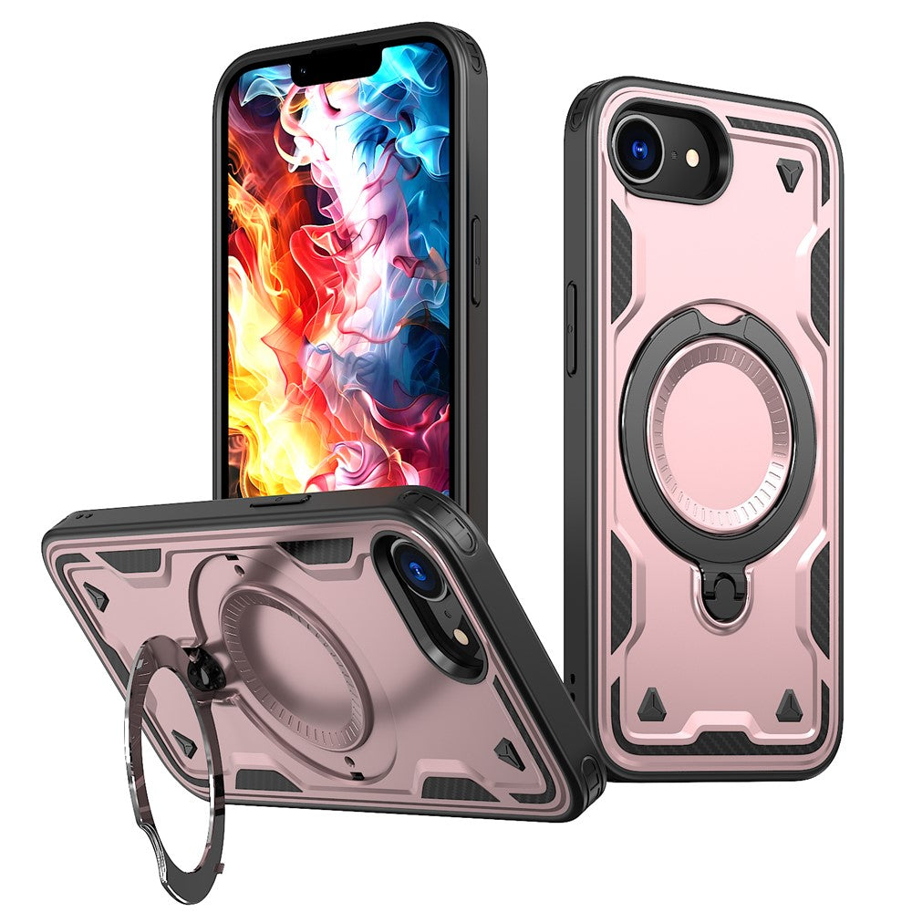 For iPhone 17e / 16e Case Compatible with MagSafe Military Protection PC + TPU Kickstand Phone Cover