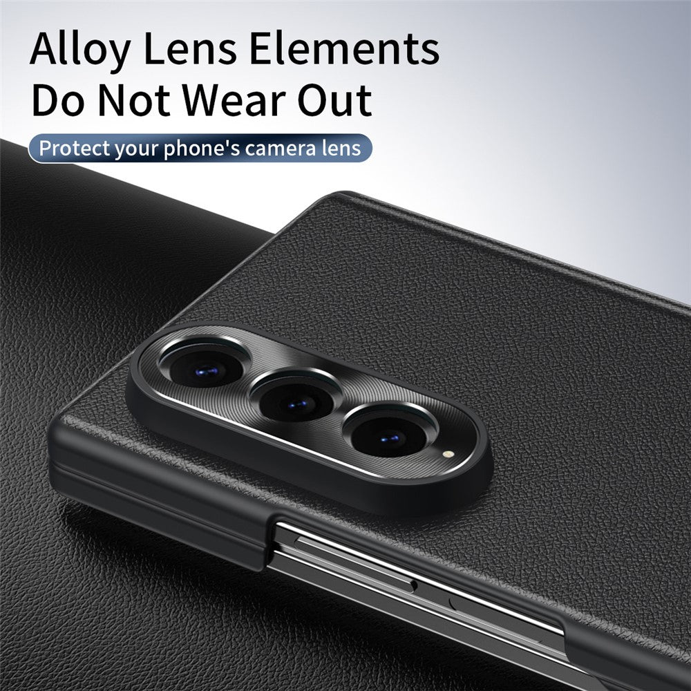 For Samsung Galaxy Z Fold4 5G Case Foldable Kickstand Leather Anti-Drop Phone Protective Cover
