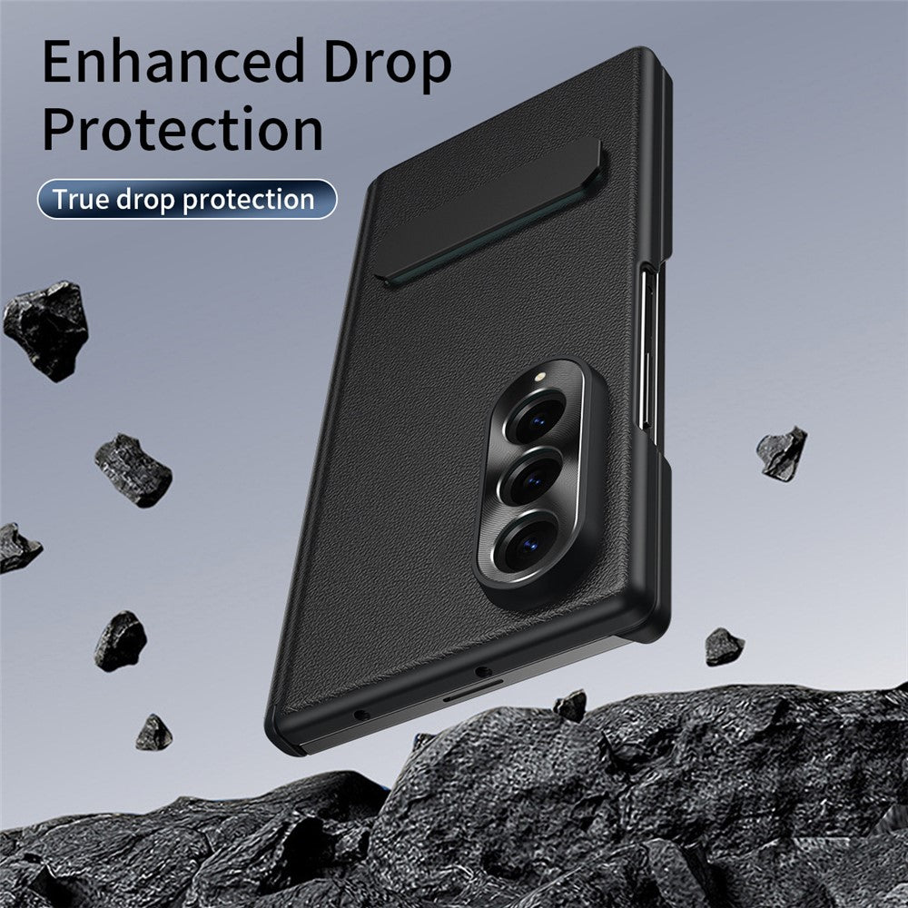 For Samsung Galaxy Z Fold4 5G Case Foldable Kickstand Leather Anti-Drop Phone Protective Cover
