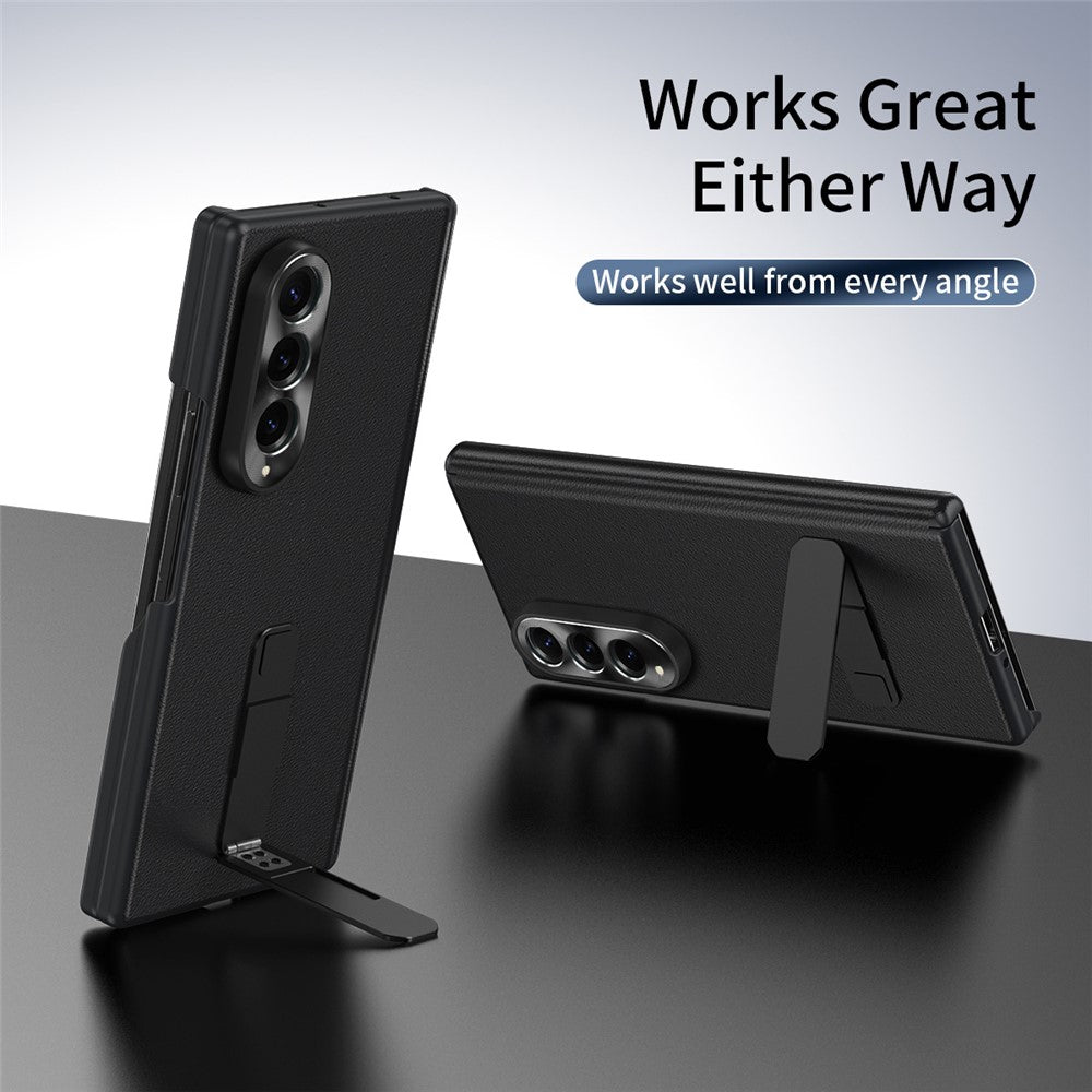 For Samsung Galaxy Z Fold4 5G Case Foldable Kickstand Leather Anti-Drop Phone Protective Cover