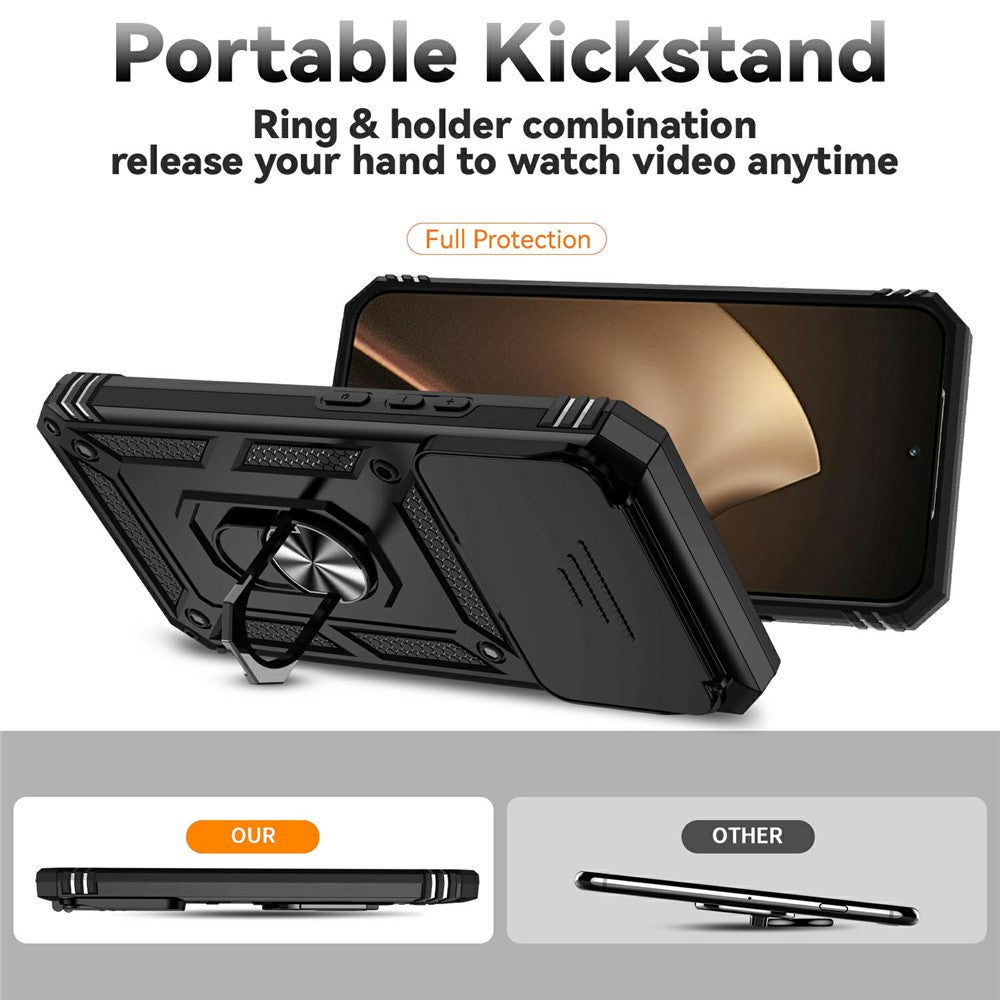 For Xiaomi 15T Pro Case PC + TPU Phone Cover with Lens Protection Kickstand