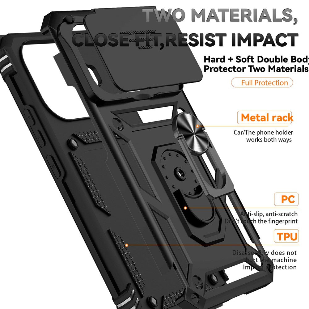 For Xiaomi 15T Pro Case PC + TPU Phone Cover with Lens Protection Kickstand