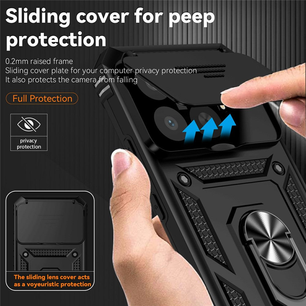 For Xiaomi 15T Pro Case PC + TPU Phone Cover with Lens Protection Kickstand