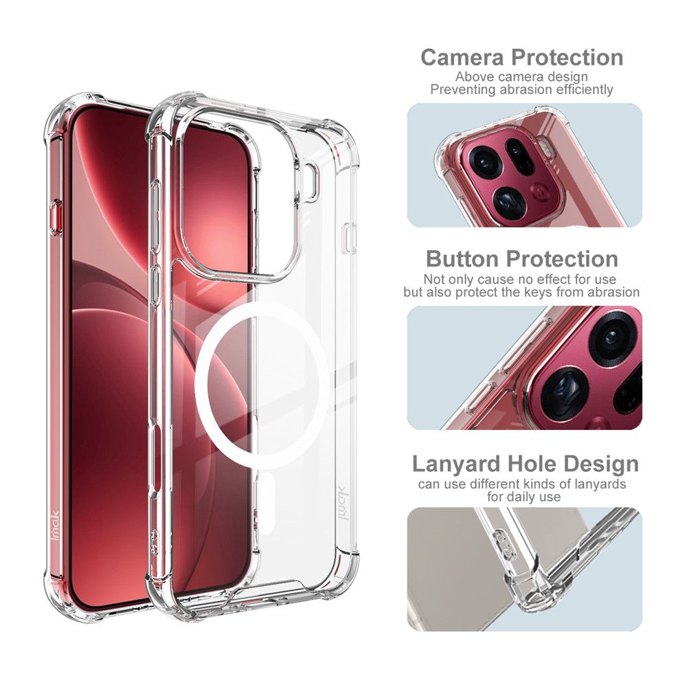 IMAK For Oppo Find X9 Pro 5G Magnetic Case Shockproof PC TPU Clear Phone Cover