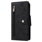 Samsung Galaxy S23-cover med nitte, PU-læderetui, stativ, pung, flere kortlommer og mobilcover med rem