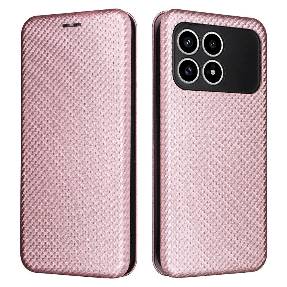 Phone Case For Xiaomi Redmi K90 5G  /  Poco F8  Pro Carbon Fiber Texture Drop-Proof PU Leather Phone Cover